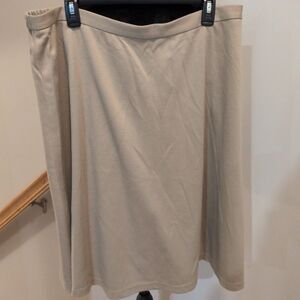 Vintage Made in USA Khaki A-Line Midi Skirt Size 22W Plus Comfort Waist Knit
